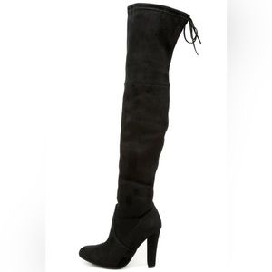 Steve Madden Gorgeous Black Suede Over the Knee Boots